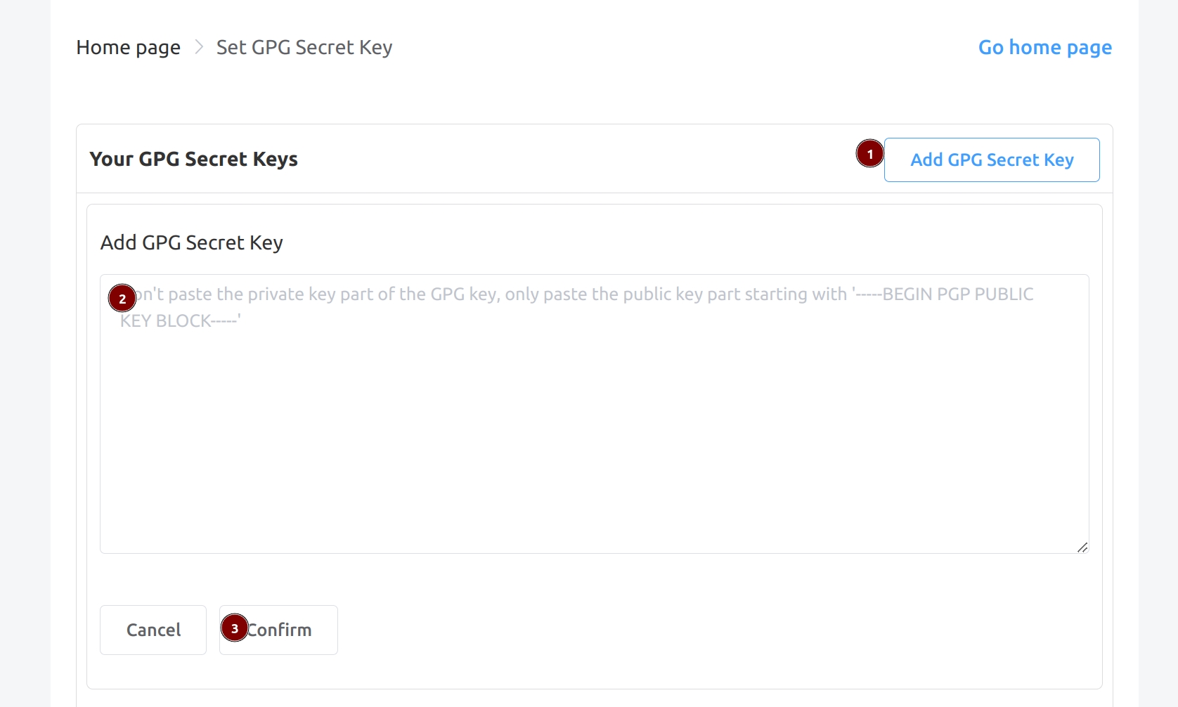 Figure 2: GPG Public Key Import Example